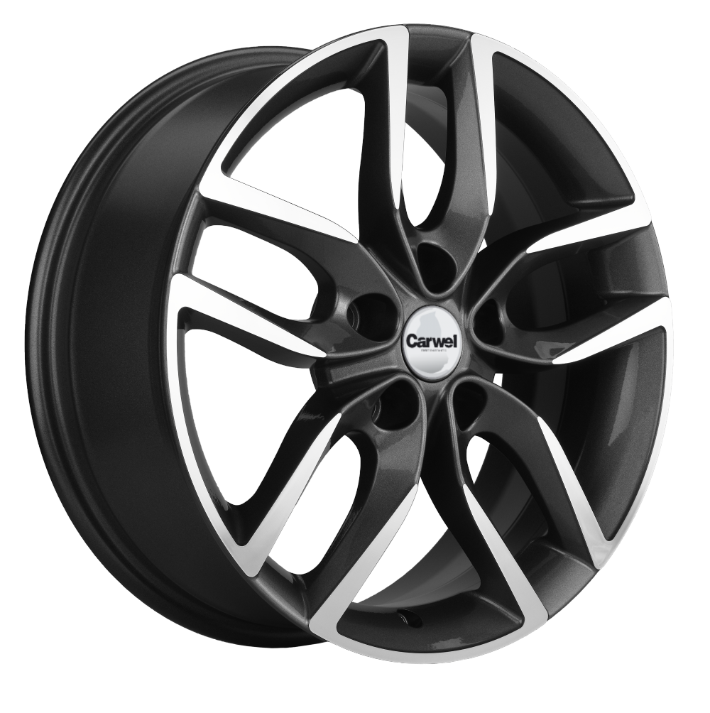 Купить литые диски Carwel Кутыр 1708 (DFM AX7/ Evolute i-PRO) 6.5x17 5x108  ET43 D65.1 в Москве. Цвет Чёрный глянцевый с полированной лицевой частью  (116776)